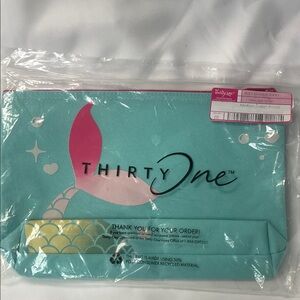 Thirty-One Aqua and Pink Mermaid Pouch